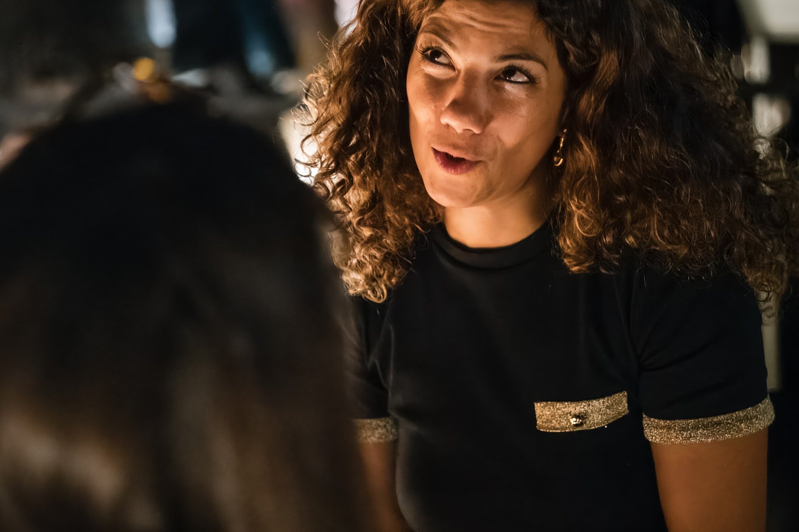 Dina listening during a reading